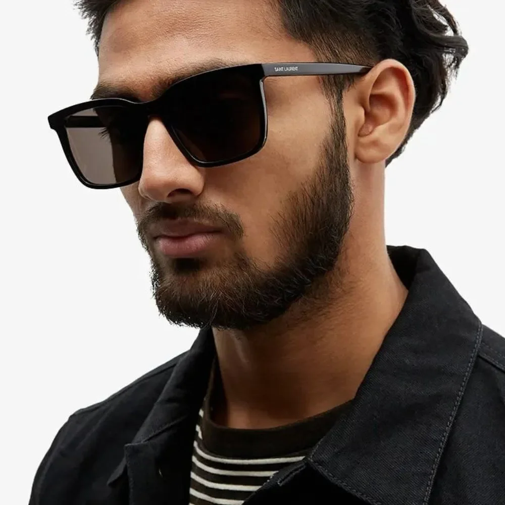 NEW Saint Laurent SL500 001 Black Gray Unisex Sunglasses